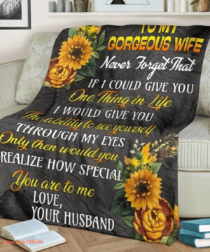 blanket for wife valentine day my gorgeous wife sunflower couple gift - Super King - Ettee