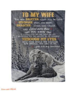 wolf blanket to my wife you are my sunshine gift for wife - Super King - Ettee