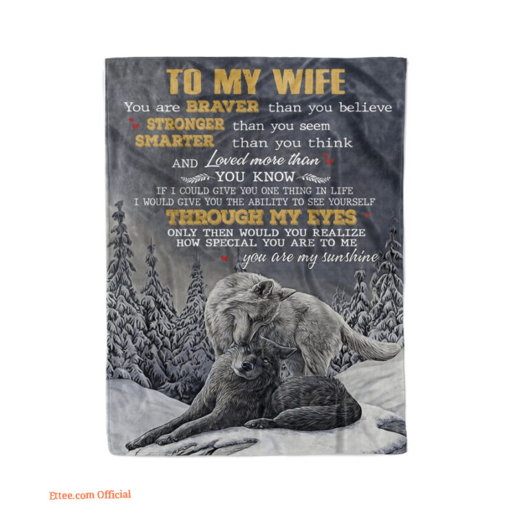 wolf blanket to my wife you are my sunshine gift for wife - Super King - Ettee