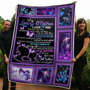 Mother Quilt Blanket To My Mom You Are The World Flower And Butterfly - Super King - Ettee