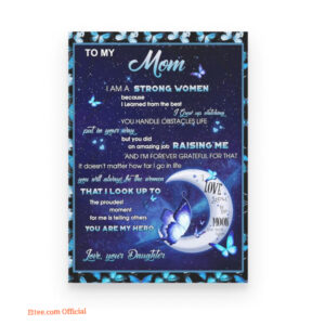 To My Mom From Daughter I Am Strong Women Butterfly Quilt Blanket - Super King - Ettee