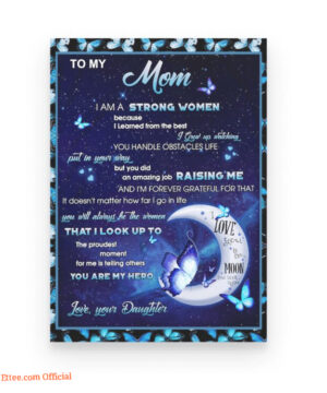 To My Mom From Daughter I Am Strong Women Butterfly Quilt Blanket - Super King - Ettee