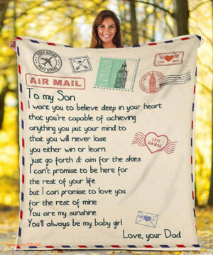 air mail from dad to son fleece blanket - Super King - Ettee