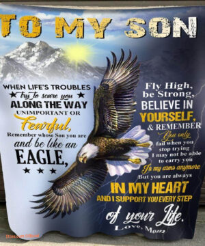 gift for son blanket eagle to my son believe in yourself love from mom - Super King - Ettee