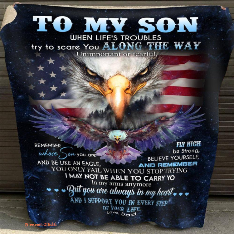 gift for son blanket eagle to my son you are always in my heart - Super King - Ettee