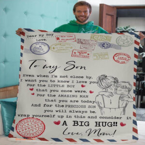 gift for son blanket even when im not close by love letter mom to son - Super King - Ettee