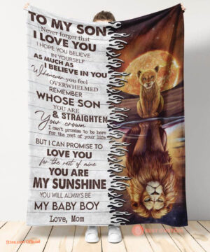 gift for son blanket from mom to my son never forget that i love you - Super King - Ettee