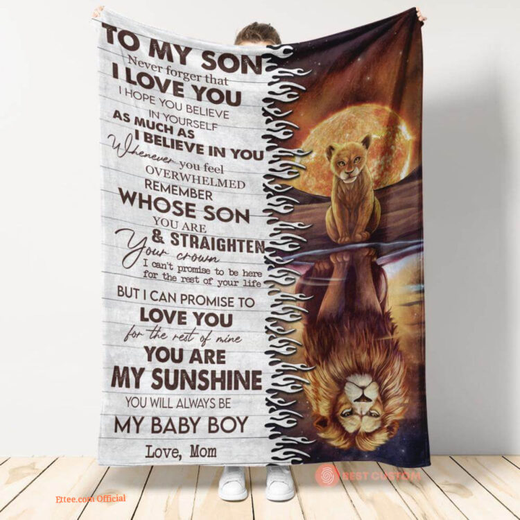 gift for son blanket from mom to my son never forget that i love you - Super King - Ettee