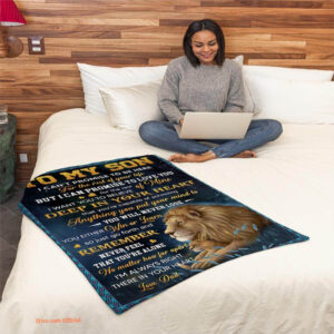 gift for son blanket im always right there in your heart dad to son - Super King - Ettee