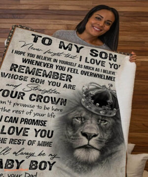 gift for son blanket lion king to my son never forget i love you - Super King - Ettee