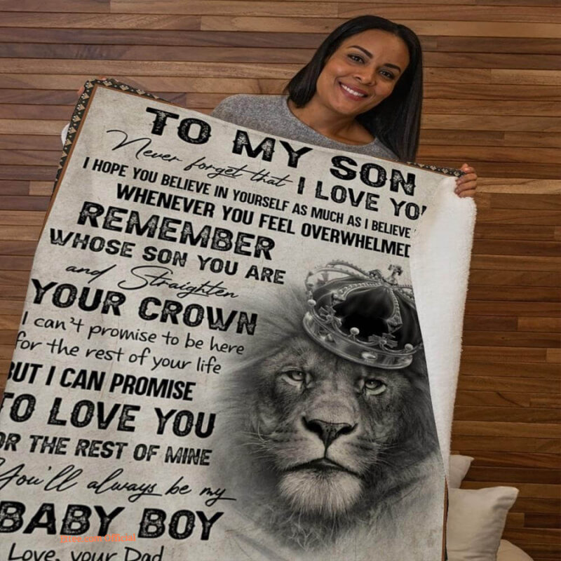 gift for son blanket lion king to my son never forget i love you - Super King - Ettee