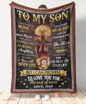 gift for son blanket lion moon i want to believe deep in your heart - Super King - Ettee