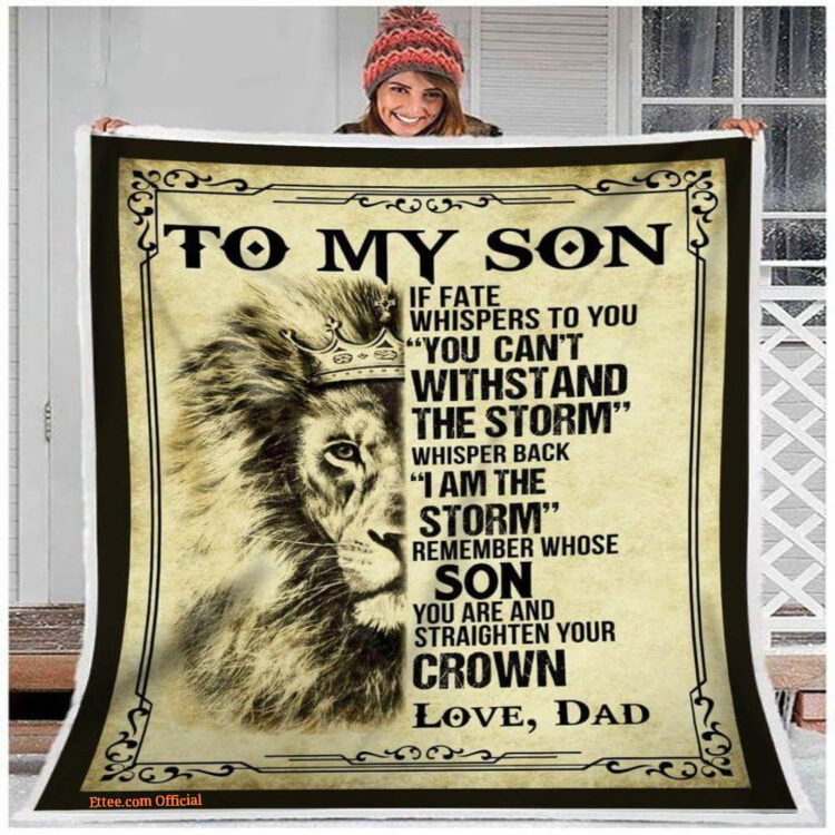 gift for son blanket lion to my son if fate whispers to you - Super King - Ettee