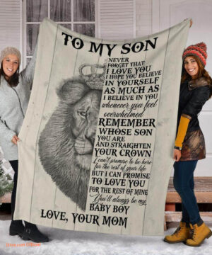 gift for son blanket lion to my son remember whose son you are - Super King - Ettee