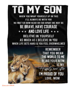 gift for son blanket lion when you wrap yourself up in love from mom - Super King - Ettee