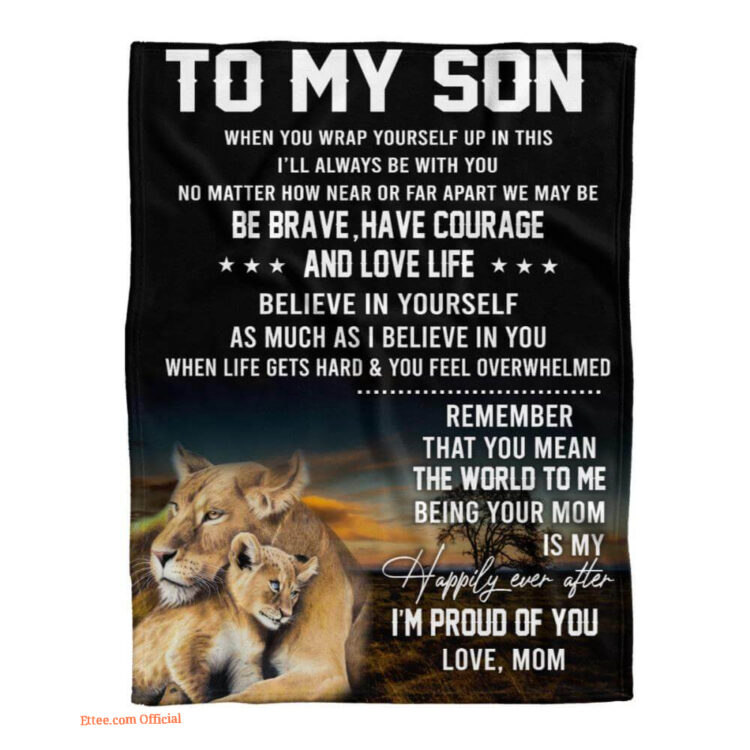 gift for son blanket lion when you wrap yourself up in love from mom - Super King - Ettee