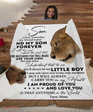 gift for son blanket lion to my son youll always be my little boy - Super King - Ettee