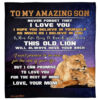gift for son blanket mom to son believe in yourself lion blanket - Super King - Ettee