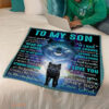 gift for son blanket never feel that u are alone wolf dad to son - Super King - Ettee
