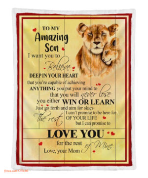 gift for son blanket to my amazing son lion - Super King - Ettee