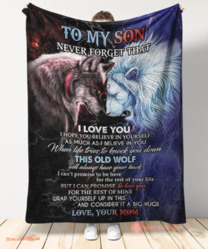 gift for son blanket to my son from mom never forget that i love you - Super King - Ettee