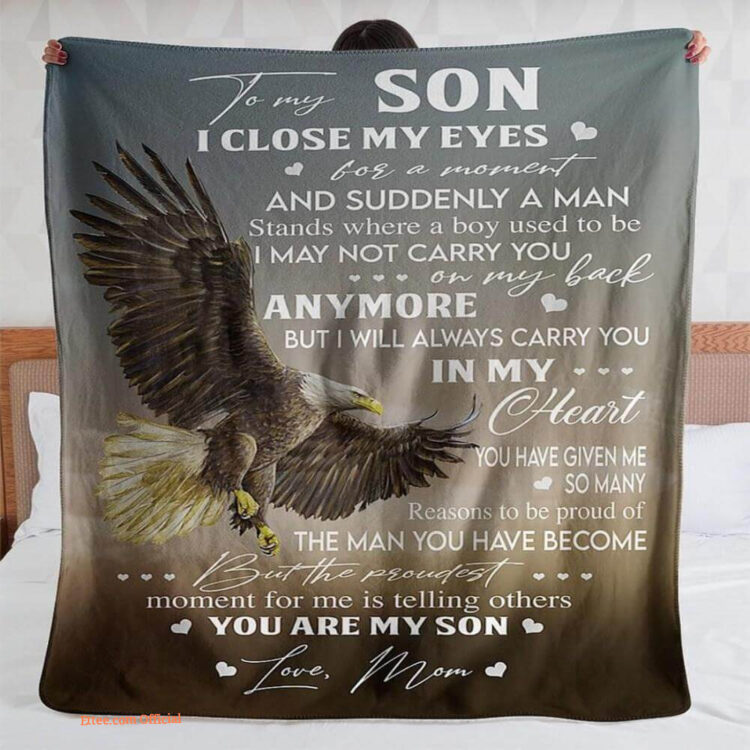 gift for son blanket to my son i close my eyes for a moment - Super King - Ettee