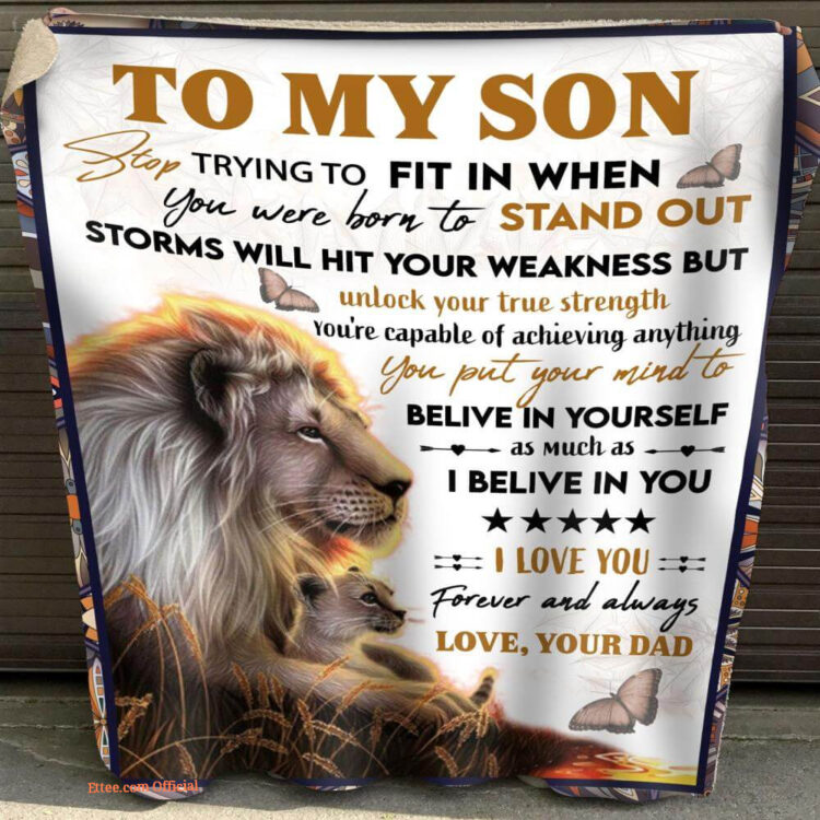 gift for son blanket to my son i love you forever and always lion - Super King - Ettee