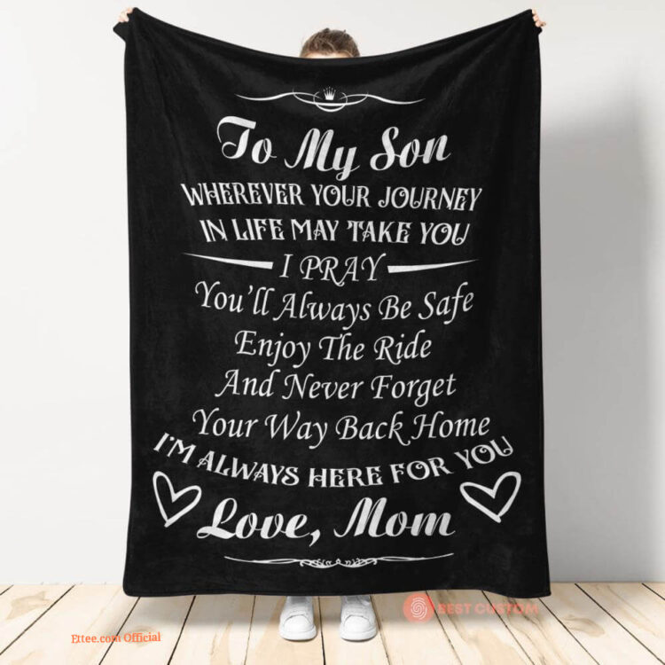 gift for son blanket to my son im always here for you love from mom - Super King - Ettee