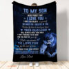 gift for son blanket to my son im proud to beyour father from lion dad - Super King - Ettee