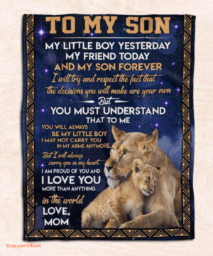 gift for son blanket to my son lion blanket - Super King - Ettee