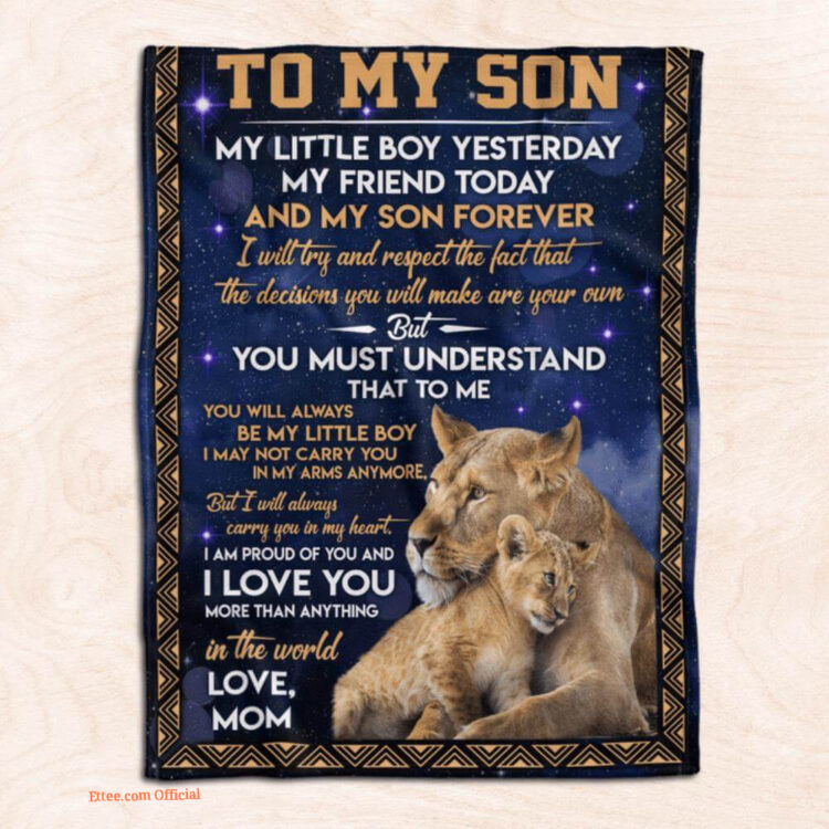 gift for son blanket to my son lion blanket - Super King - Ettee