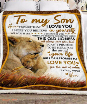 gift for son blanket to my son lion never forget that i love you - Super King - Ettee