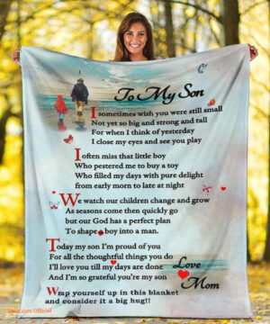 gift for son blanket to my son love mom - Super King - Ettee