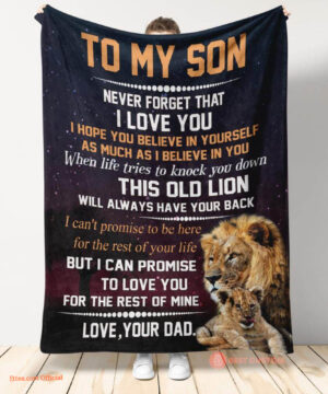 gift blanket to my son this old lion will always have your back - Super King - Ettee