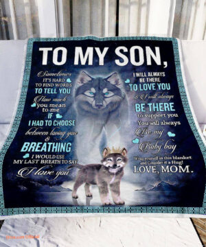 gift for son blanket to my son wolf dad - Super King - Ettee