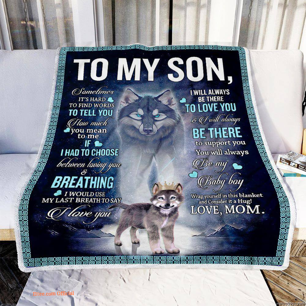gift for son blanket to my son never feel that u are alone night wolf - Ettee - blanket