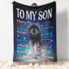 gift for son blanket to my son wolf mom fleece blanket - Super King - Ettee