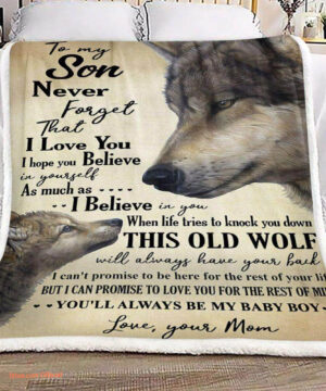 gift for son blanket wolf to my son never forget that i love you - Super King - Ettee