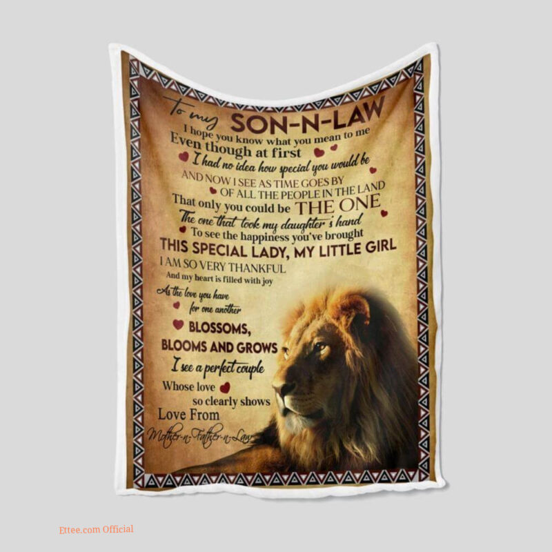 gift blanket lion to my son i hope you know what you mean to me love - Ettee - gift blanket