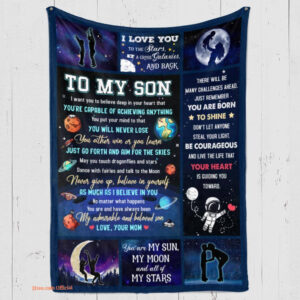 to my son for my beloved son premium fleece blanket - Super King - Ettee