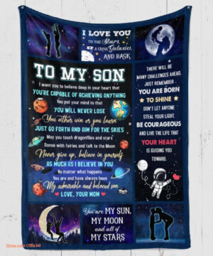 to my son for my beloved son premium fleece blanket - Super King - Ettee