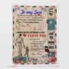 to my son from dad air mail consider it a big hug fleece blanket - Super King - Ettee