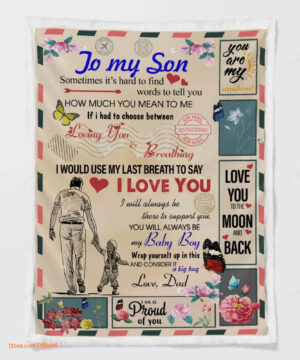 to my son from dad air mail consider it a big hug fleece blanket - Super King - Ettee