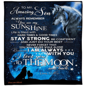 to my son stay strong be confident fleece blanket - Ettee - be confident