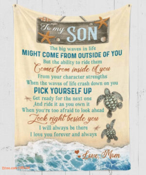 to my son the big waves in life sea turtle blanket - Super King - Ettee