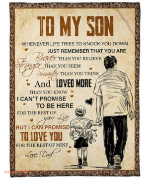 to my son whenever life tries to knock you down vintage blanket - Super King - Ettee