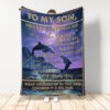 to my son whenever you feel my baby boy blanket dolphin lover - Super King - Ettee
