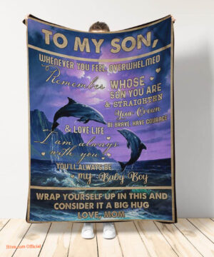 to my son whenever you feel my baby boy blanket dolphin lover - Super King - Ettee