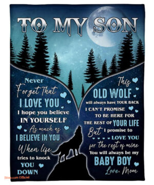 to my son wolf baby boy fleece blanket home decor - Super King - Ettee