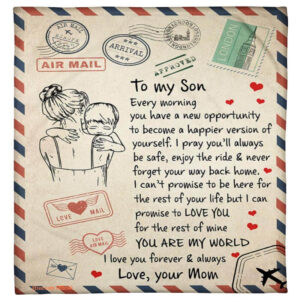 to my son you are my world blanket gift for son from mom - Super King - Ettee